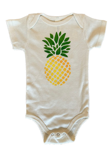 Hand-Painted Pineapple Onesie Organic Cotton